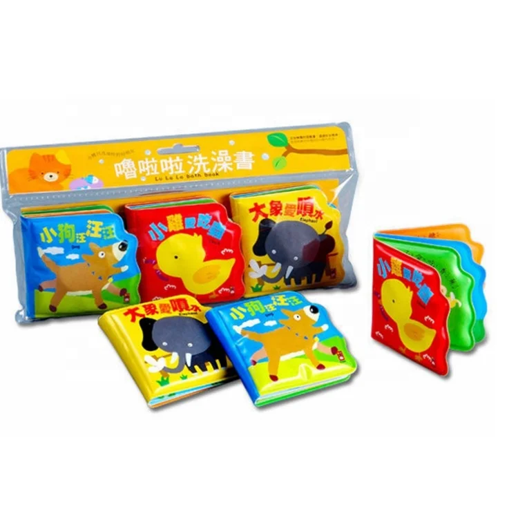 Esummi Educational Waterproof baby bath book for kids, Cute duck Floating Plastic Books Child Book Printing