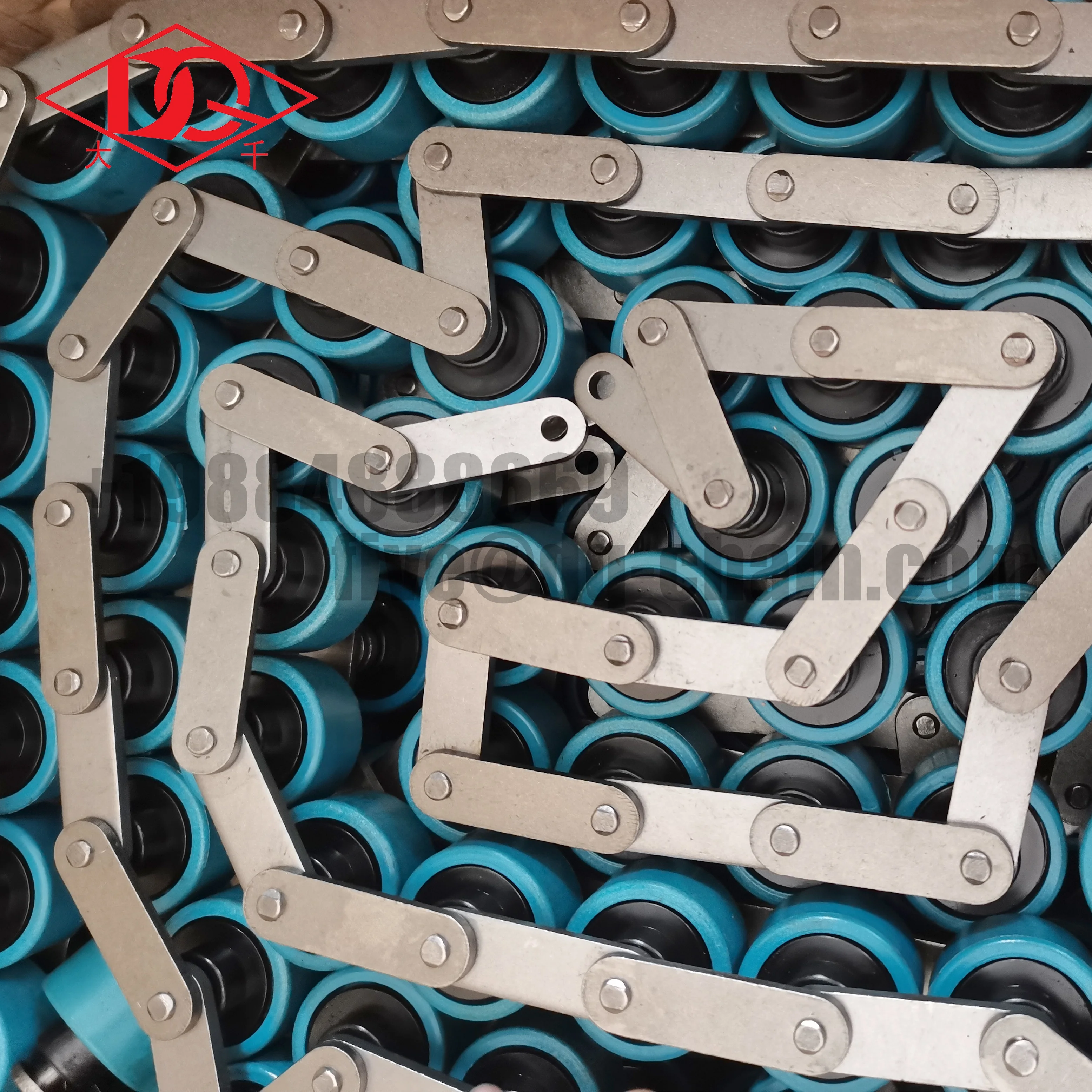 Plastic Roller Transmission Chain BS25 BS30-C212A Double Plus Conveyor Chain 38.1 mm Nylon Roller Free Flow for Assembly Line