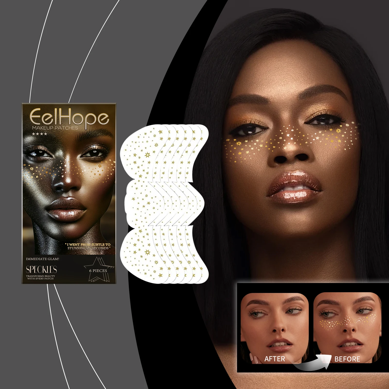 EELHOPE Tattoo Stickers Waterproof Gloss Face Tattoo Sticker Easy To Use Beauty Makeup Stickers