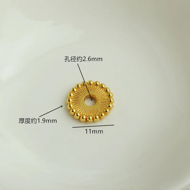2405 tenglong sandgold Bag Gold Guarantee 11mm cut surface linen partition diy handmade accessories large round gasket