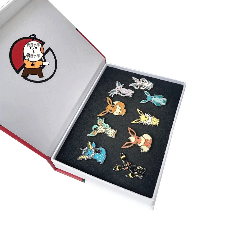 Factory Price Customized Pocket Monster Ins Style Animal Badges Anime box-packed badges cute Cartoon Eevee Enamel Pin