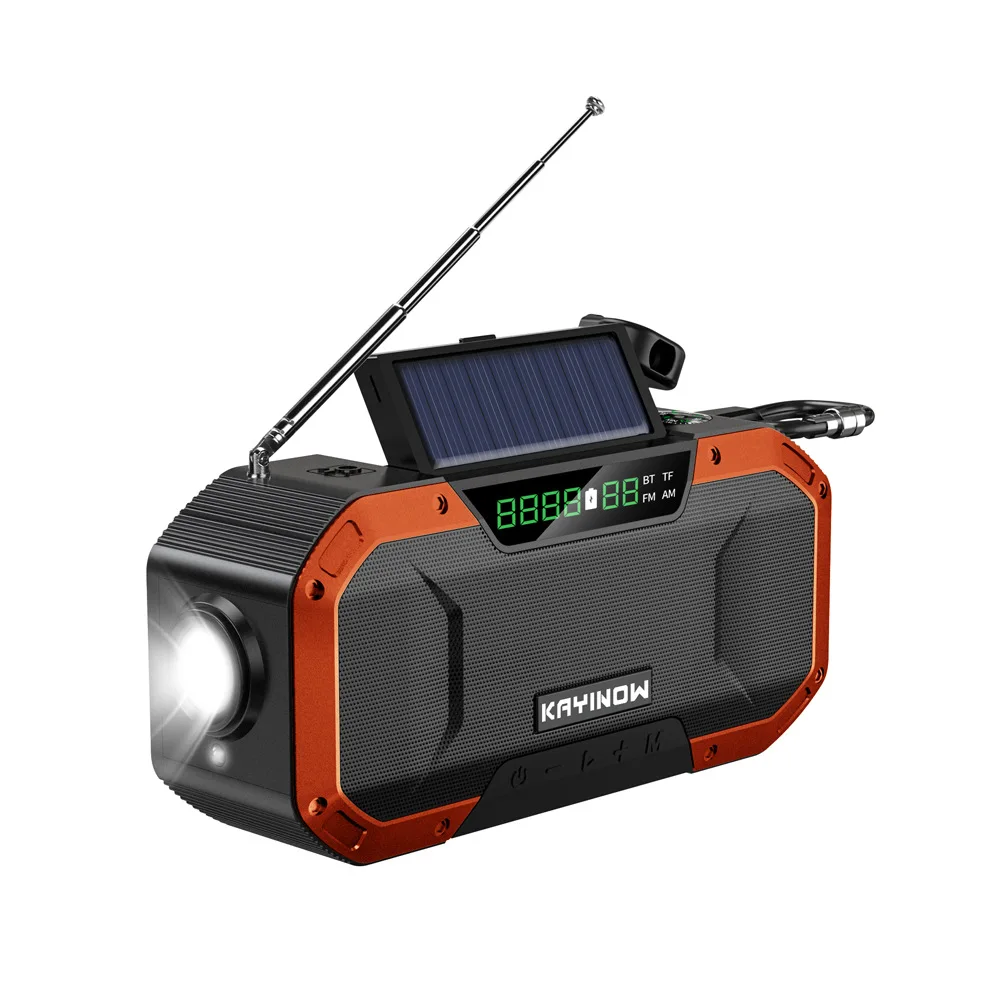 Rechargeable Battery Led Flashlight Radio Portable Sw Am Fm Noaa Self Powered Dynamo Emergency Solar Hand Crank Radio