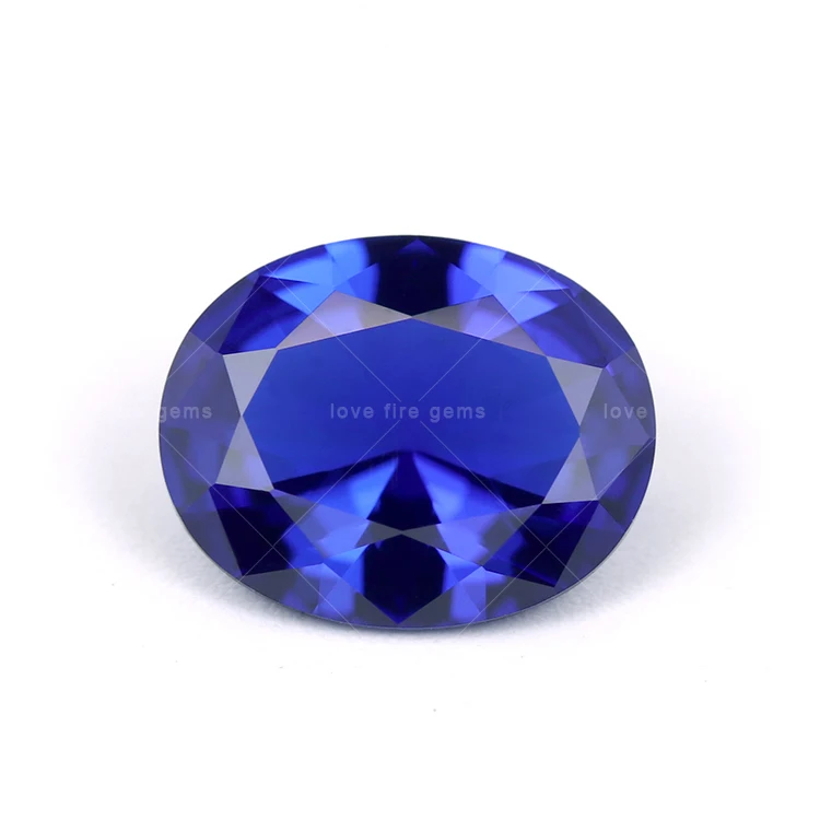 6*8mm 3A good quality 123# sapphire blue oval cut synthetic loose nano gems