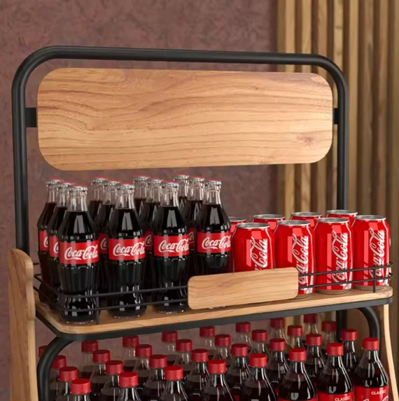 Liquor store 4-story wooden floor Coke bottle retail display stand
