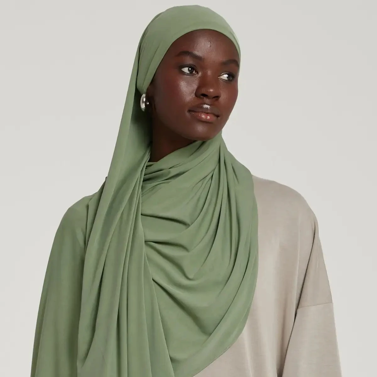 Mowing OEM Breathable Jersey New soft scarf hijab embroidery for muslim women Solid color Macron hijab