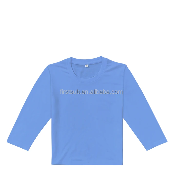 Wholesale Kids Clothes Pure Color Pastel Color Long Sleeve Sublimation Blank Shirts For Toddler Infant Youth