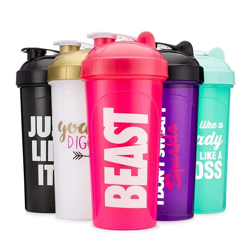 Doyoung Custom Logo BPA Free Plastic 16oz 25oz Shaker Cup Protein Shake Sports Gym Protein Shaker Bottle