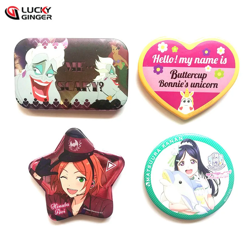 Wholesale Custom Printed Design Logo Blank Plastic Magnetic Pins Round Tin Button Badge Button Badge Maker