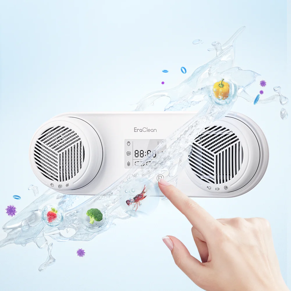 Customized supplier Double-headed vegetable cleaners hydroxyl vegetable and fruits cleaning machine food purifiers