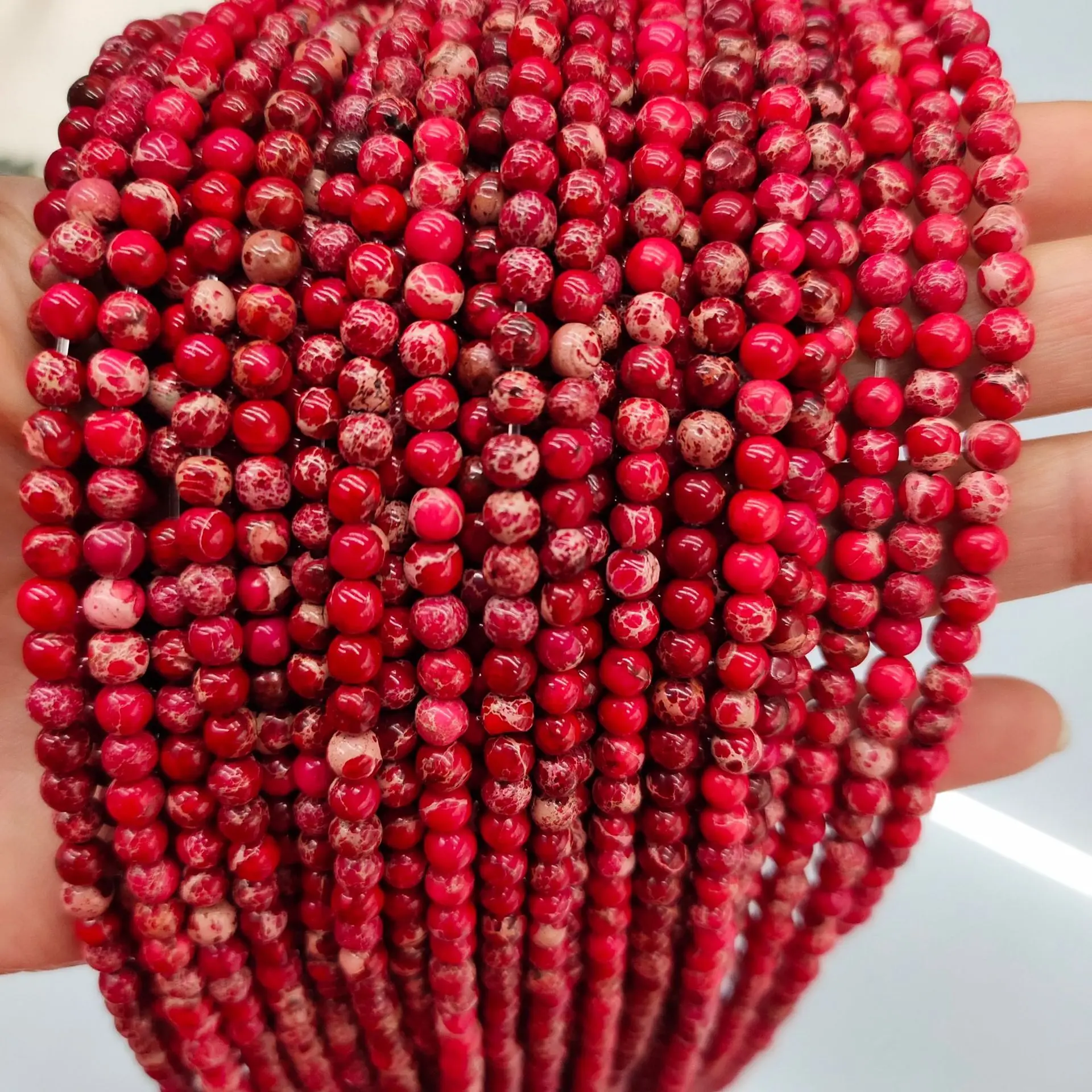 Wholesale Natural Brazilian Emperor Stone Mixed Color Accessories Amazon Emperor Turquoise Round Loose Beads For Jewelry Making