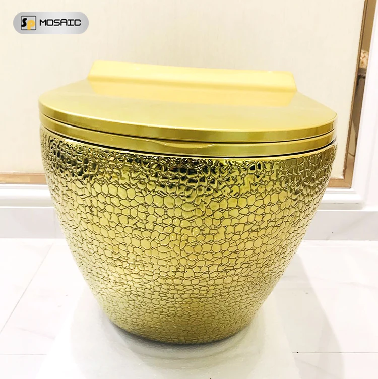 golden dragon pattern sanitary ceramic china wall hung ceramic luxury toilet