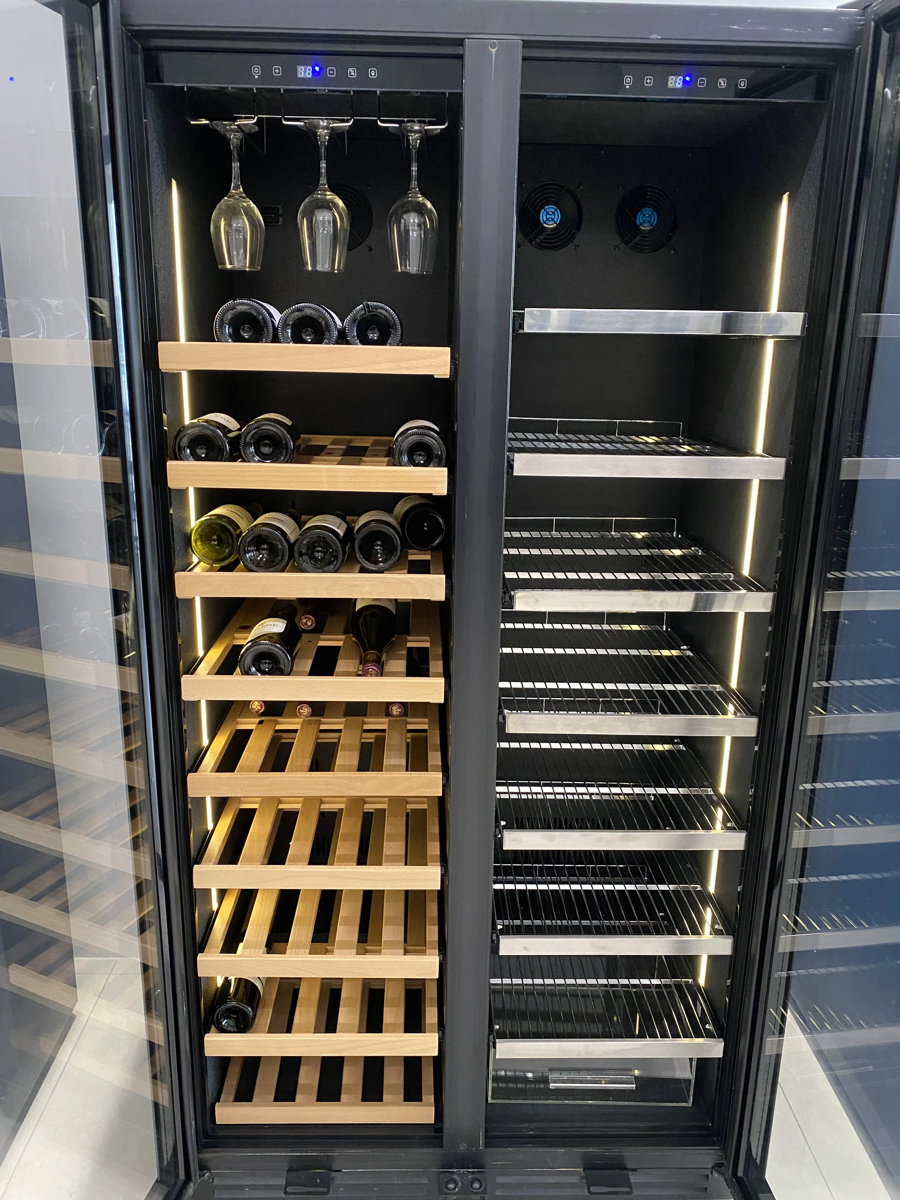 508L commercial appliances refrigerator wooden shelves wine chiller wine cellar wine cooler for sale