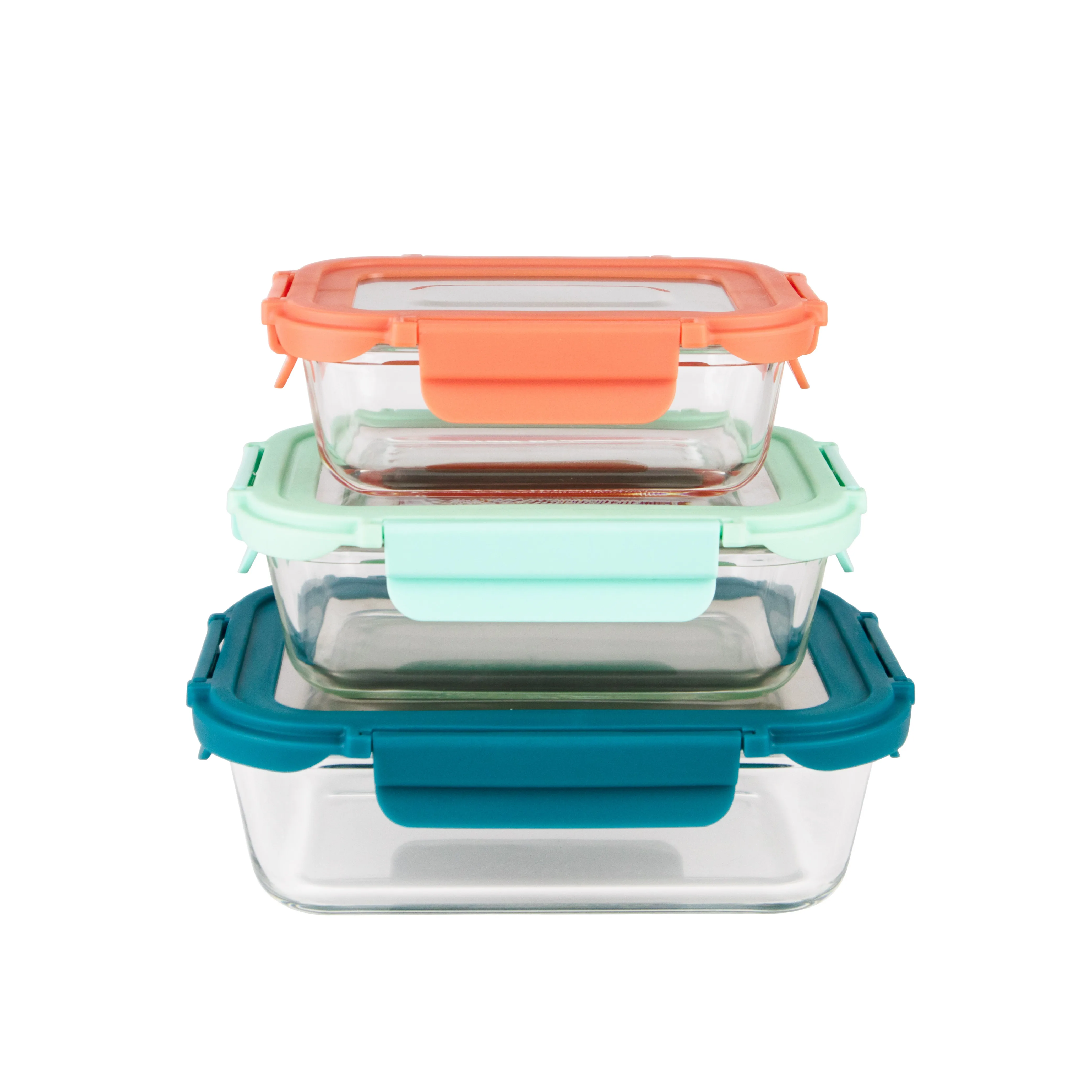 meal prep food storage container with stainless steel lid airtight lunch box kitchen use salad mixing bowl glass bowls 3pcs set