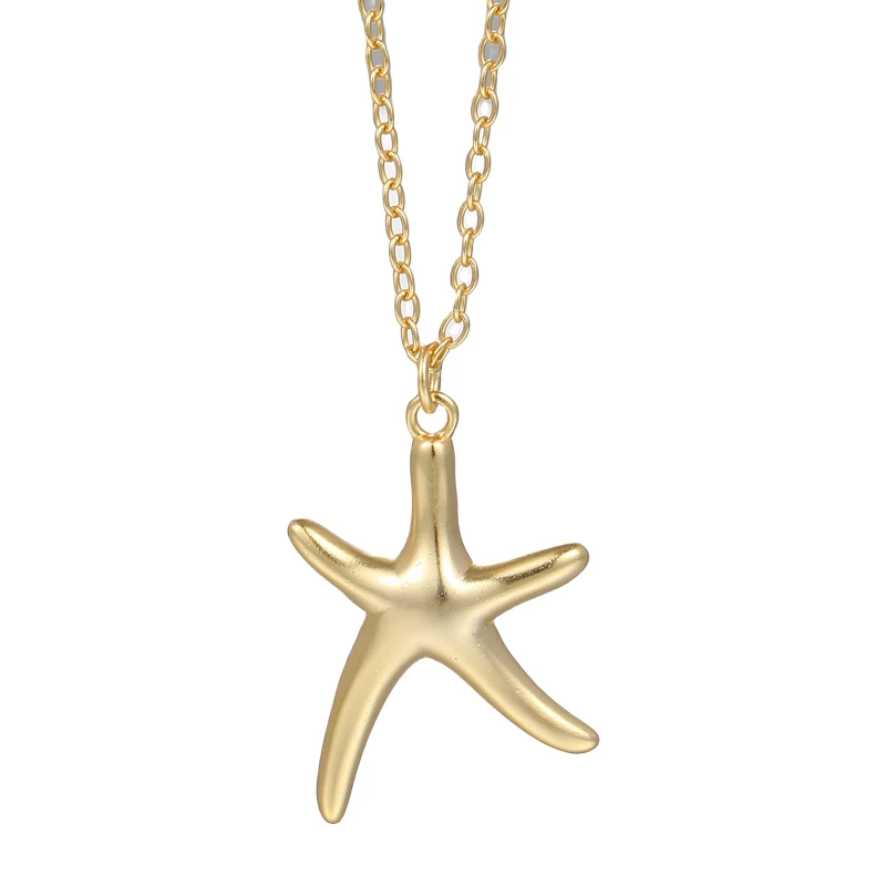 2024 trendy new summer 925 sterling silver jewelry set 18k gold plated sea life starfish earrings necklace for women