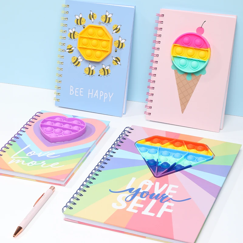 2022 силиконовый популярный блокнот, игрушки для снятия стресса, новинка для студентов, блокнот на спирали в твердой обложке