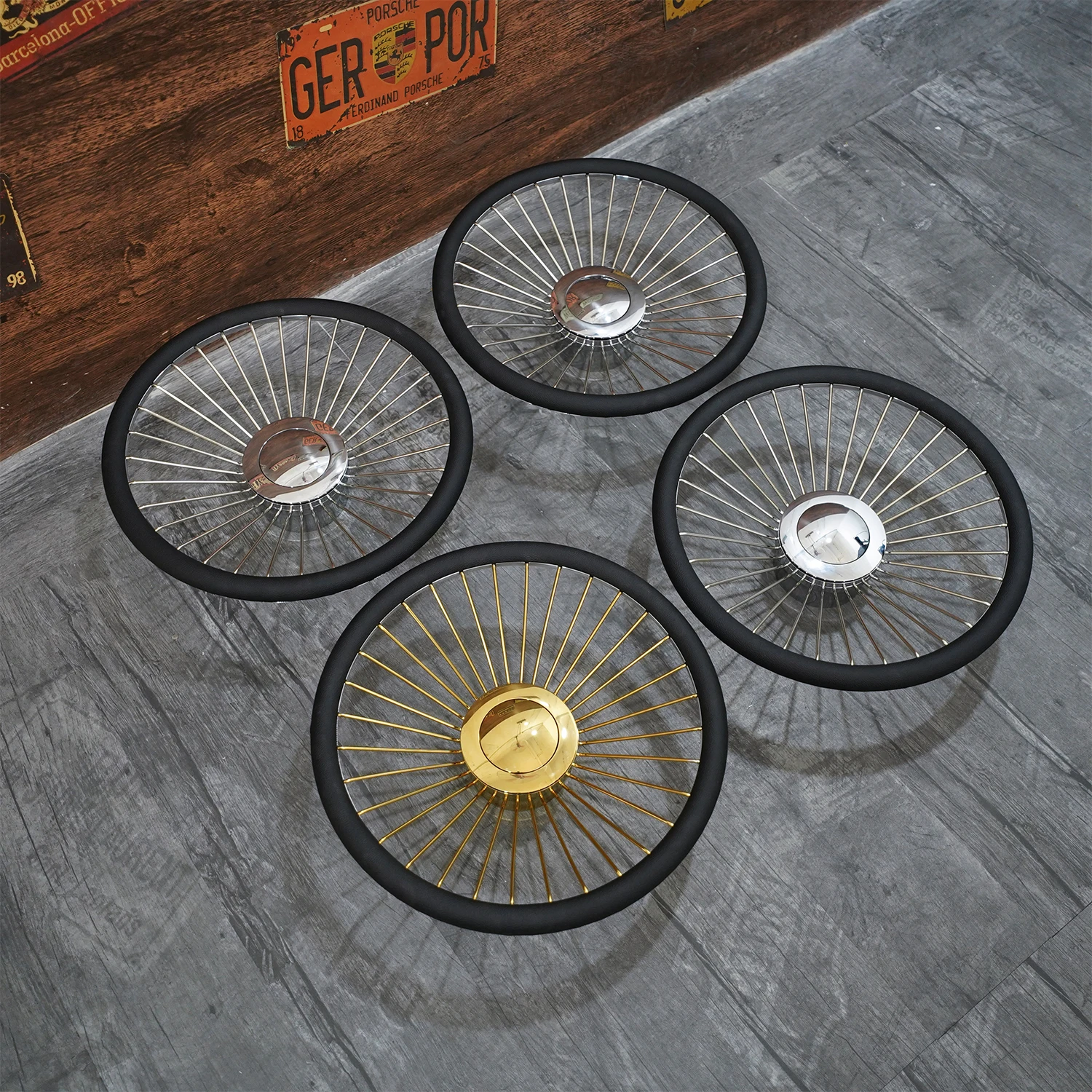 Car 15 Inch Chrome Forged Spoke Steering Wheel