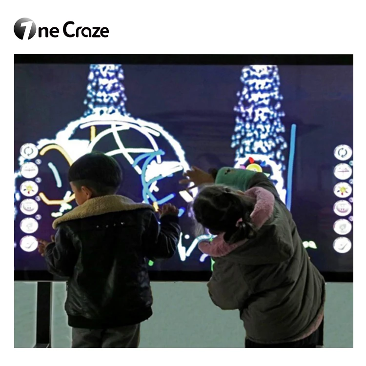 Educational Touch Screen Fantasy Flowing Virtual Water Interactive Wall Interactive For Kids