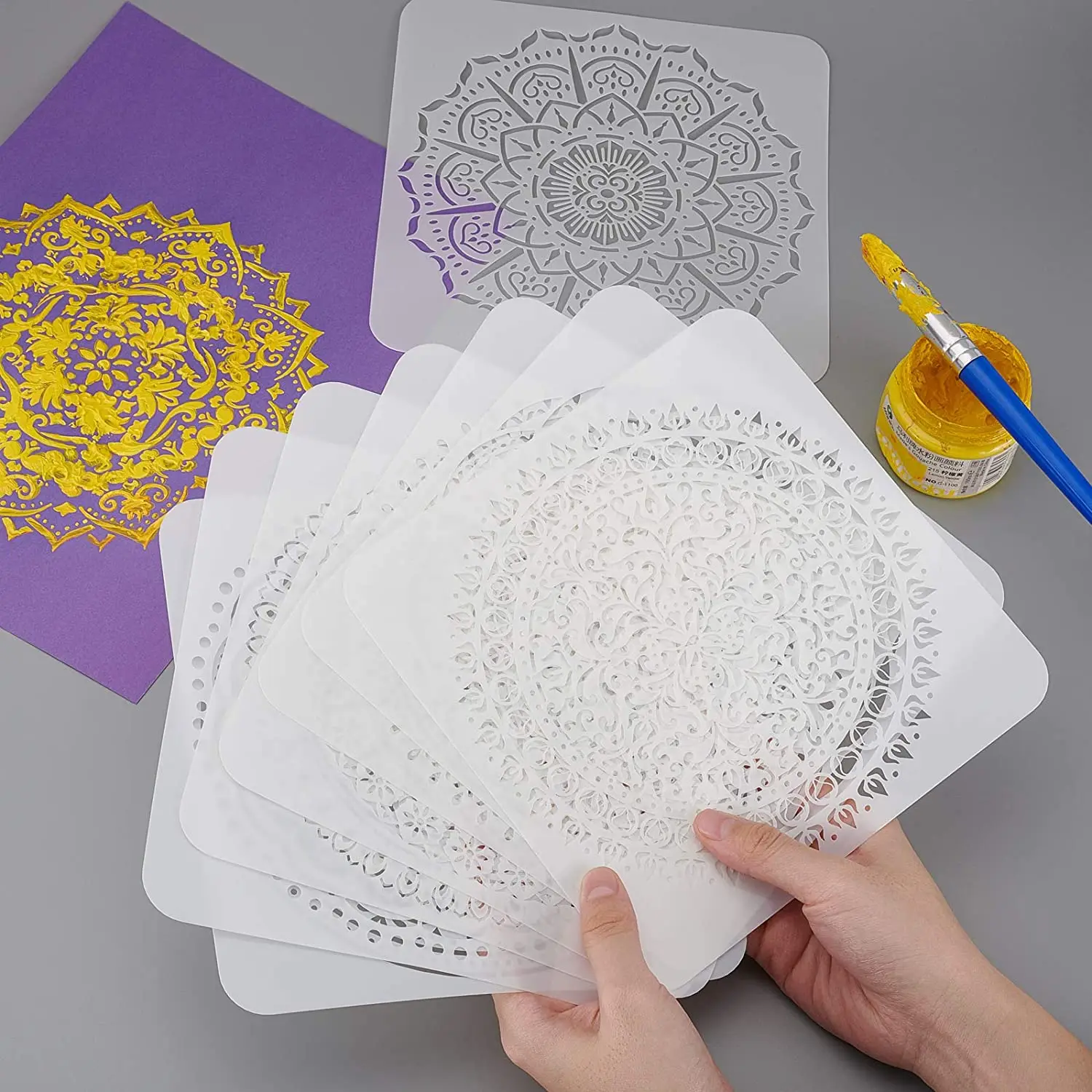 Reusable Plastic Custom Drawing Painting Stencils Custom Pattern Embossing Template For Kids