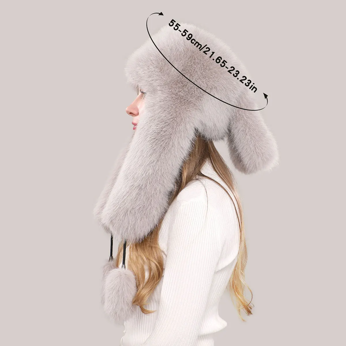 New Style Faux Fur Earmuffs Lei Feng Hat For Women Autumn And Winter Ski Windproof Warm Fake Fox Fur Pullover Pilot Hat