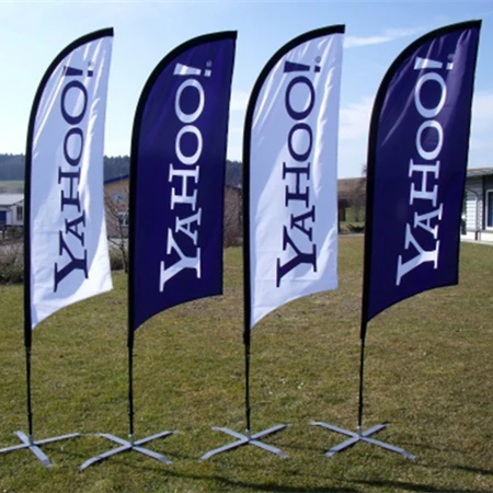 4.5m Height Flag Pole with 110gsm Polyester Single Sided Printing Feather Fags