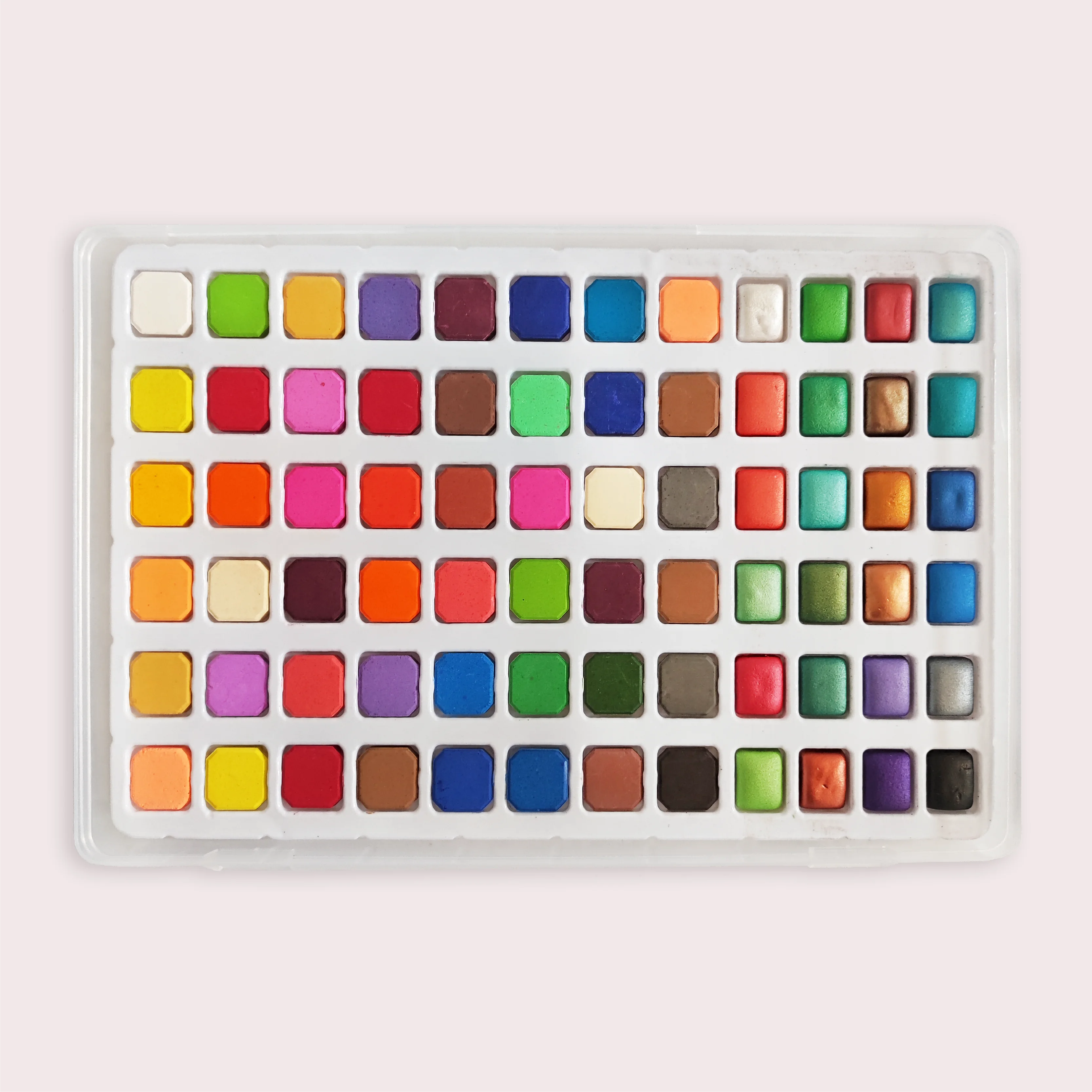 Best Selling OEM Multi-color High Bright 72pcs Solid Pearlescent Watercolor Painting Set for Artist Kids