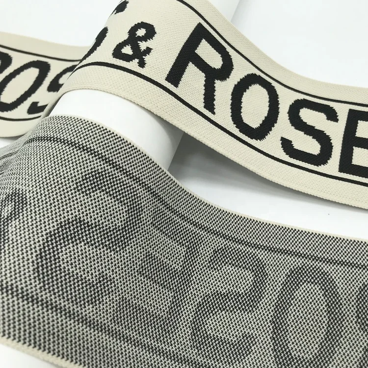 High Quality Jacquard Knit Elastic Webbing Band with letter pattern