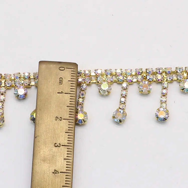 Rhinestone Chain Trimming Bling Crystal Chain Wholesale Crystal for Garments LSRT919 Copper Shoes Accessories Crystal Flatback