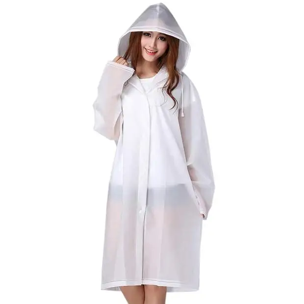 
Transparent clear Waterproof EVA raincoat with Sleeves 