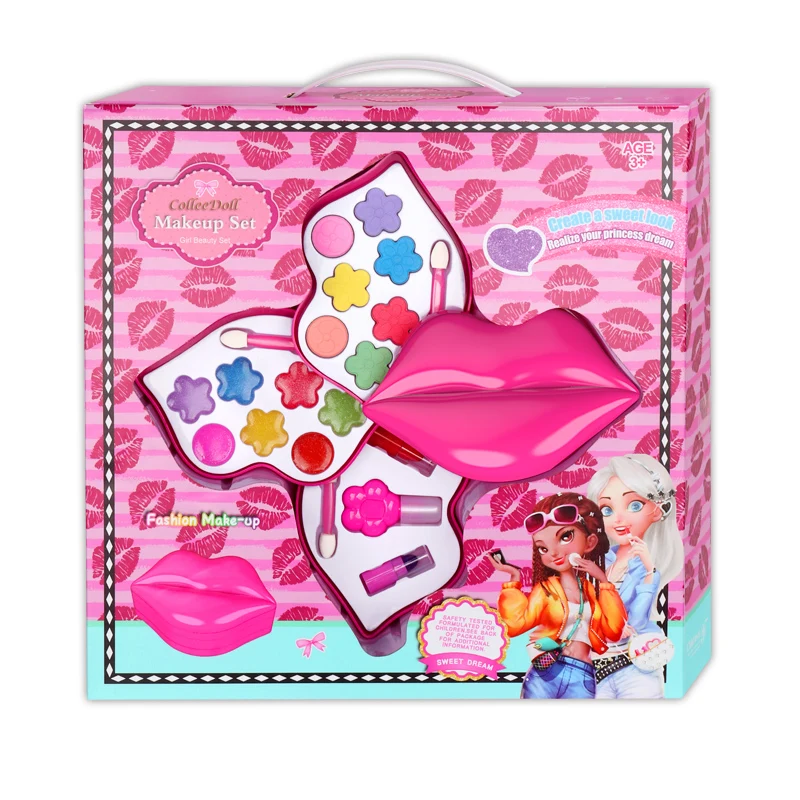 Fashion Girl Pretend Nail Polish DIY Make Up Game Beauty Lip Balm Makeup Cosmetics Toys