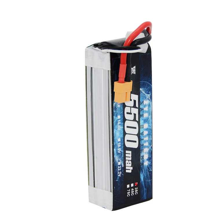 Rechargeable rc lipo 6S 22.2V 5500mAh 25C lithium  polymer battery pack