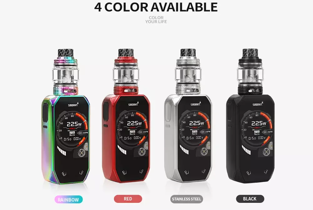  Оригинальный Smoant Набу комплект 225 Вт Box Mod Kit с 4 мл subohm верхней юбочкой-сеточкой Coli электронная