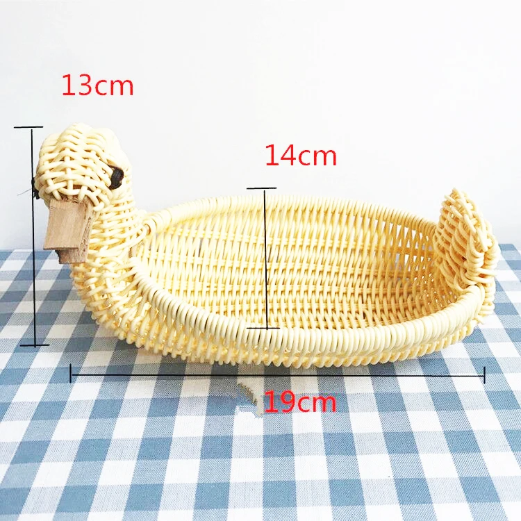 Handmade Cartoon animals woven basket creative rattan woven fruit crafts rattan basket