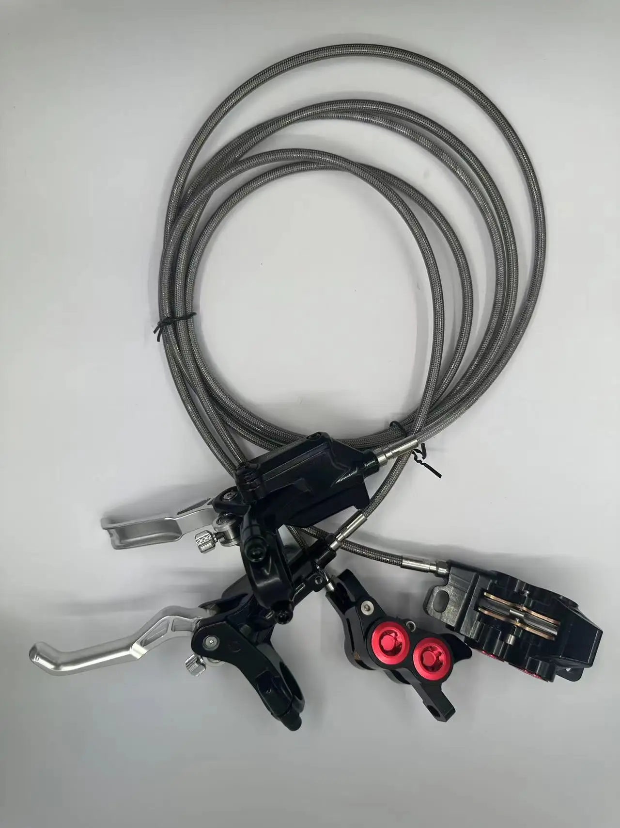Wholesale Electric Bicycle Power Off Oil Pressure Disc Brake Open System Four Piston Hydraulic Disc Brake