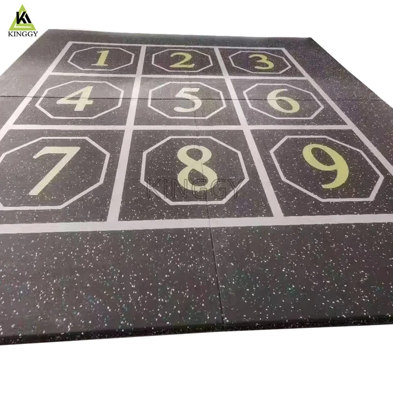 Wear Resistant Colorful Customized Pattern Printing Gym Rubber Floor Mat for PT Area