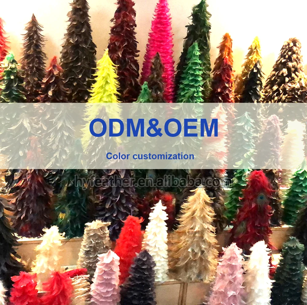 Natural Goose feather christmas trees for outdoor interior home Office Room Winter Holiday Party decor item ornament supply