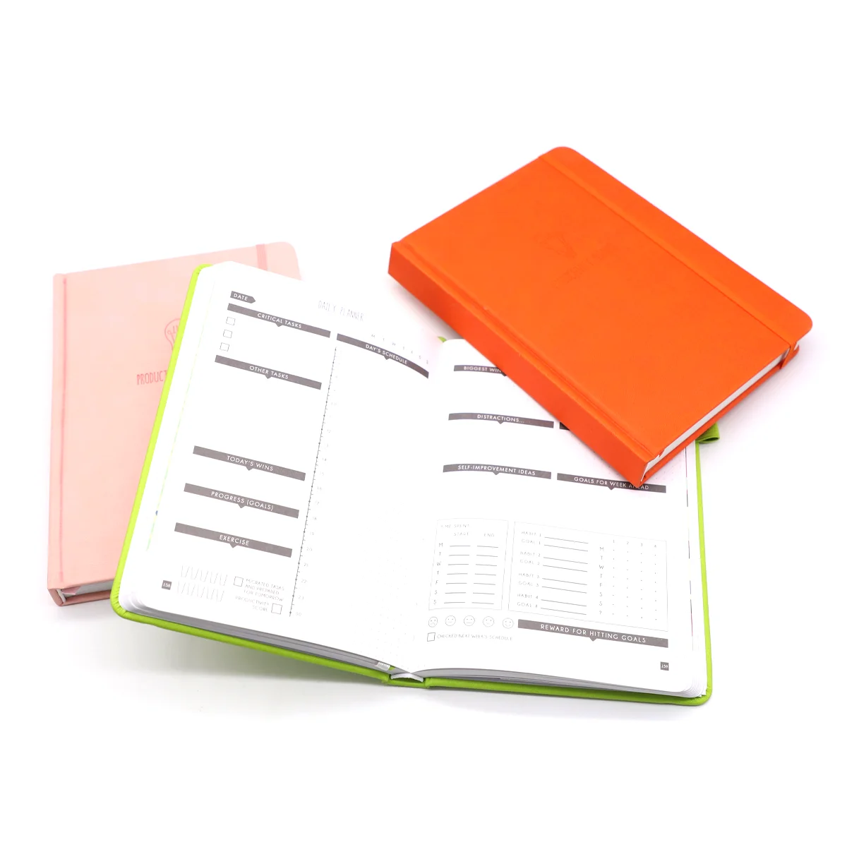 2022 Latest custom printed A5 Pu leather cover grid dot notebook sticker bullet diary with elastic band