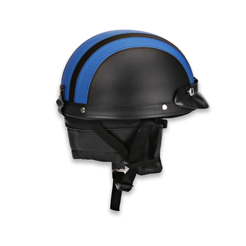 
Military Style Retro Half Pilot Helmet Motorcycle Men Women Leather Vintage 3/4 Open Face Helmet Scooter Bike Moto 