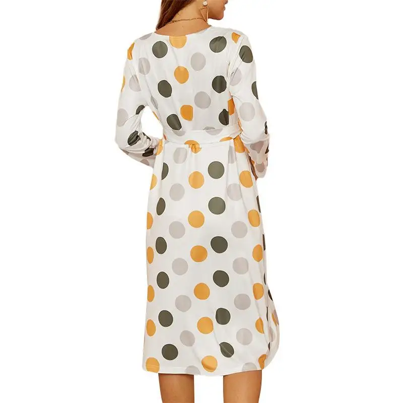 
Soft 95%bamboo 5%spndex Maternity Polka Dot Breast Feeding Dress 