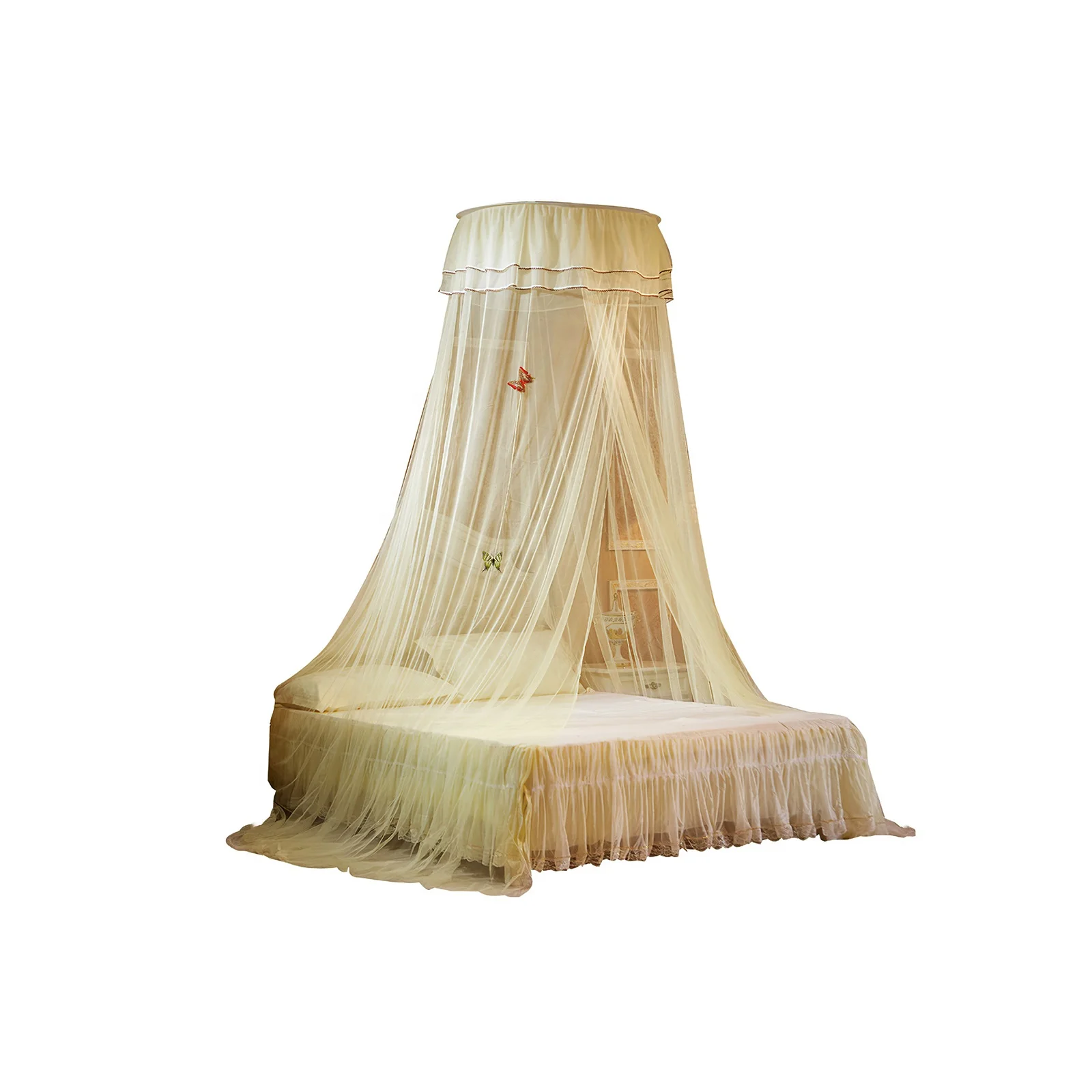 Elegant bed net hanging bed canopy mosquito net hexagonal net decoration lace girls bedroom