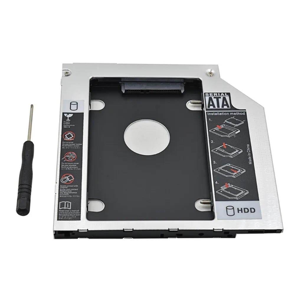 9.0 9.5 12.7 Aluminum 2nd Second Hdd Caddy9.5mm SATA 3.0 Optibay 2.5' SSD DVD CD-ROM Enclosure Adapter Hard Disk Drive Computer