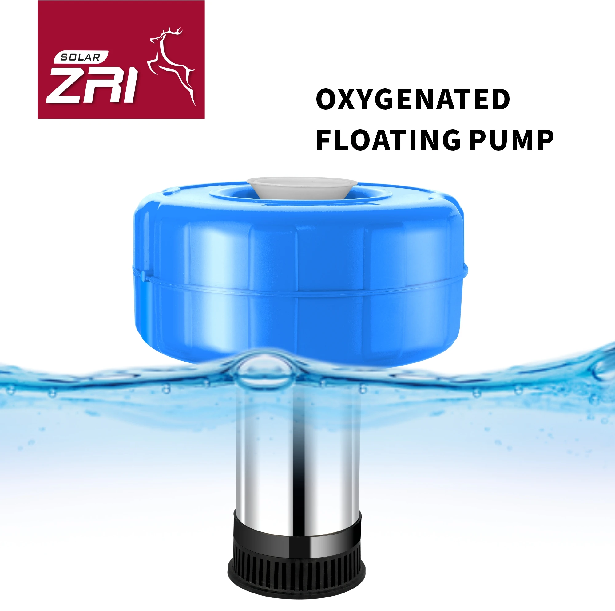 AC/DC Гибридный 1HP солнечный DC кислородный аэратор для пруда