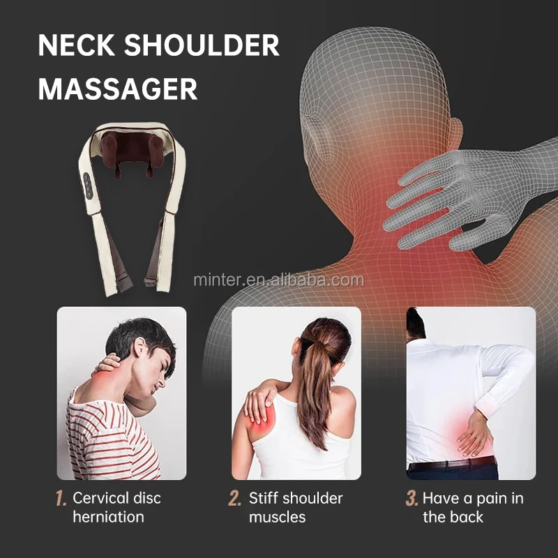 Portable Wireless Back Shoulder and Neck Massager Deep Body Massage Shawl
