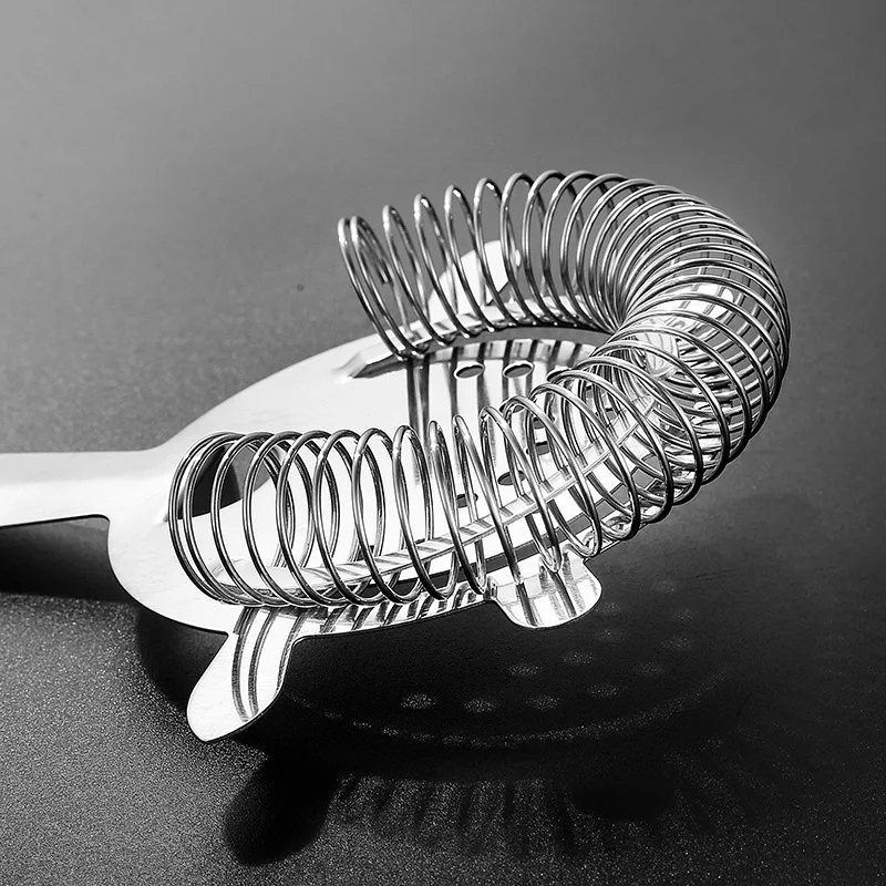 Wholesale Stainless Steel Cocktail Strainer Cocktail Mixing Strainer Ice Filter 201 304