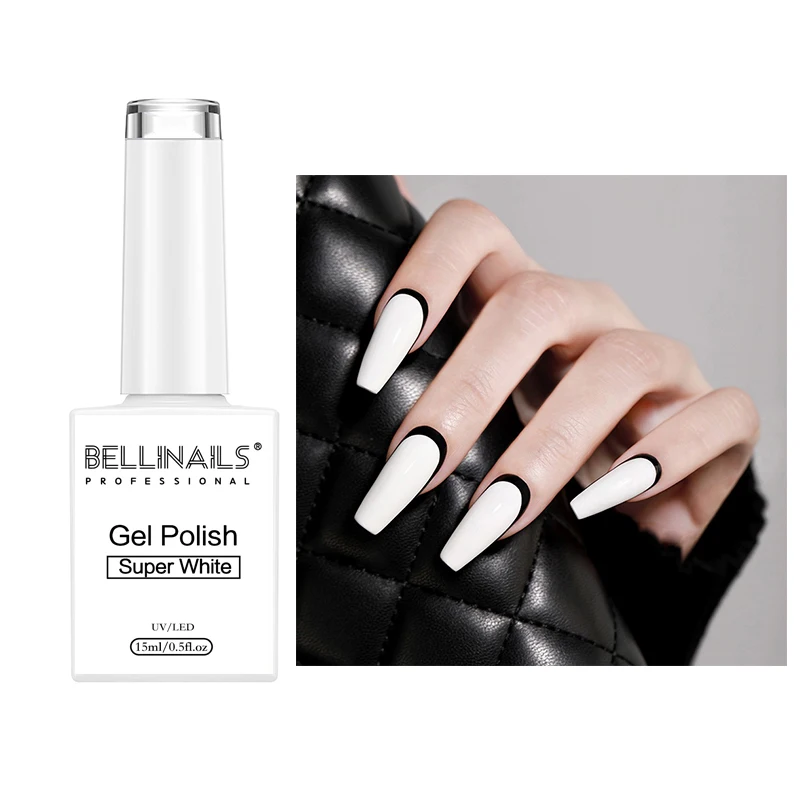 Bellinails Chinese Factory Private Custom Uv Nail Gel Private Label Painting Super White And Black Nail Art Polish