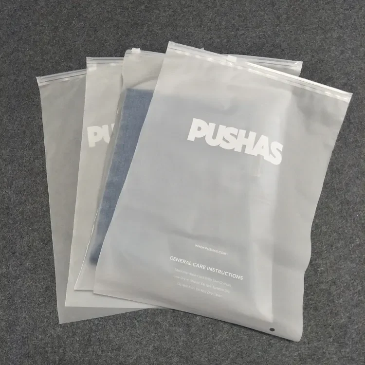 Manufacture Custom Tshrit Clothes Underwear Socks Packaging Cheap CPP EVA CPE Frosted Zip Lock Bag