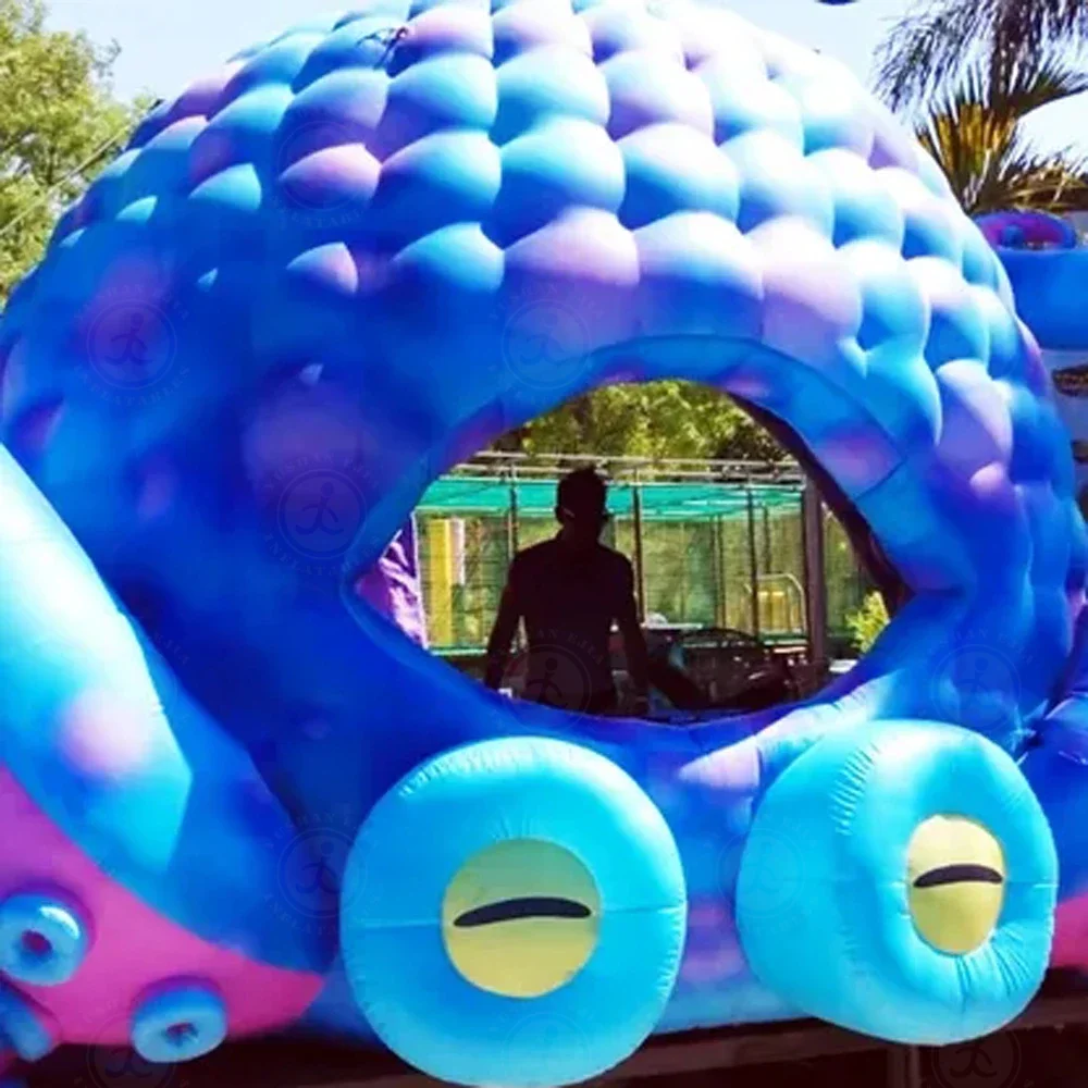 10m Giant Inflatable DJ Octopus Cabin Background Wall Booth Balloon EyeCatching Event Stage Decoration Toy