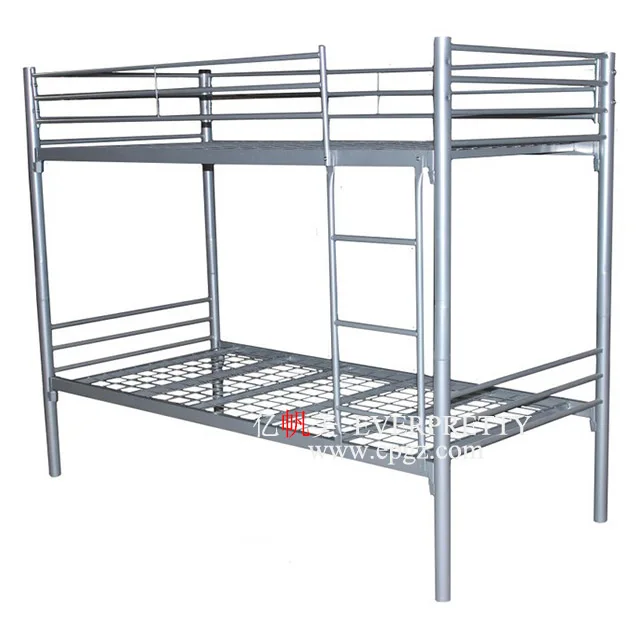 School Dormitory Furniture Modern Student Iron Double Decker Metal Steel Pipe Bunk Bed with Ladder