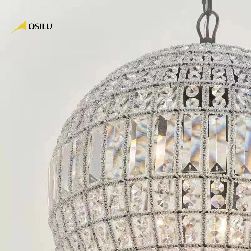 Retro Vintage Royal Empire Round Ball Style Big Crystal Modern Chandelier Lamp