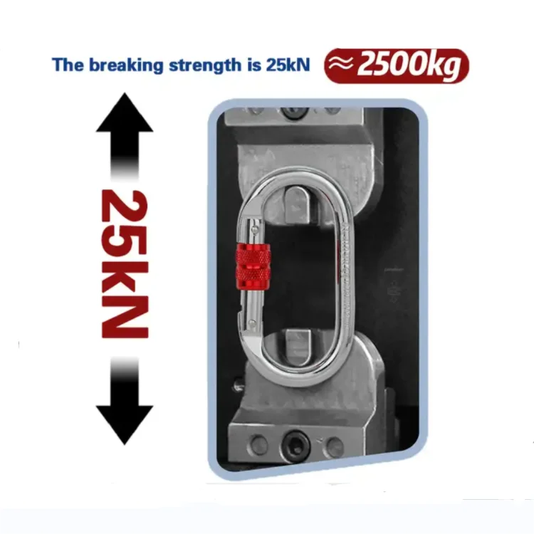 ZY New Year sales 7 Heavy Duty Hammock Locking Ring Clips Hook Safety Screw Gate Aluminum D Shaped Carabiner