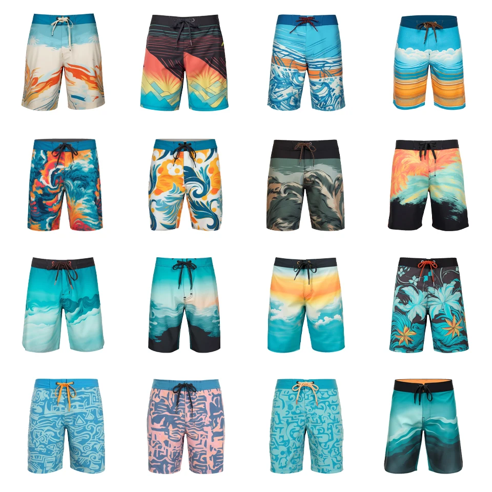 Summer Custom Designer Mens 4 Way Stretch Swimming Board Shorts Bathing Suit Beach Shorts Boardshorts